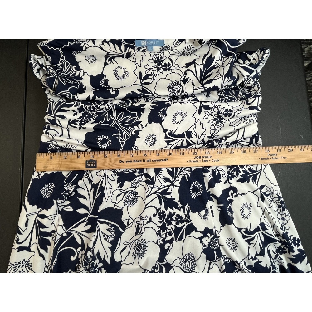 Koret Blue White Floral Sleeveless Dress Size Large - Picture 9 of 15